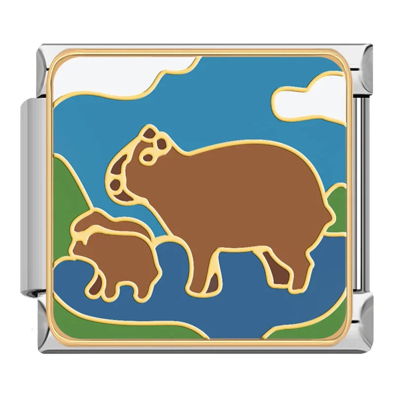 Silber-Charm Tier Capybara