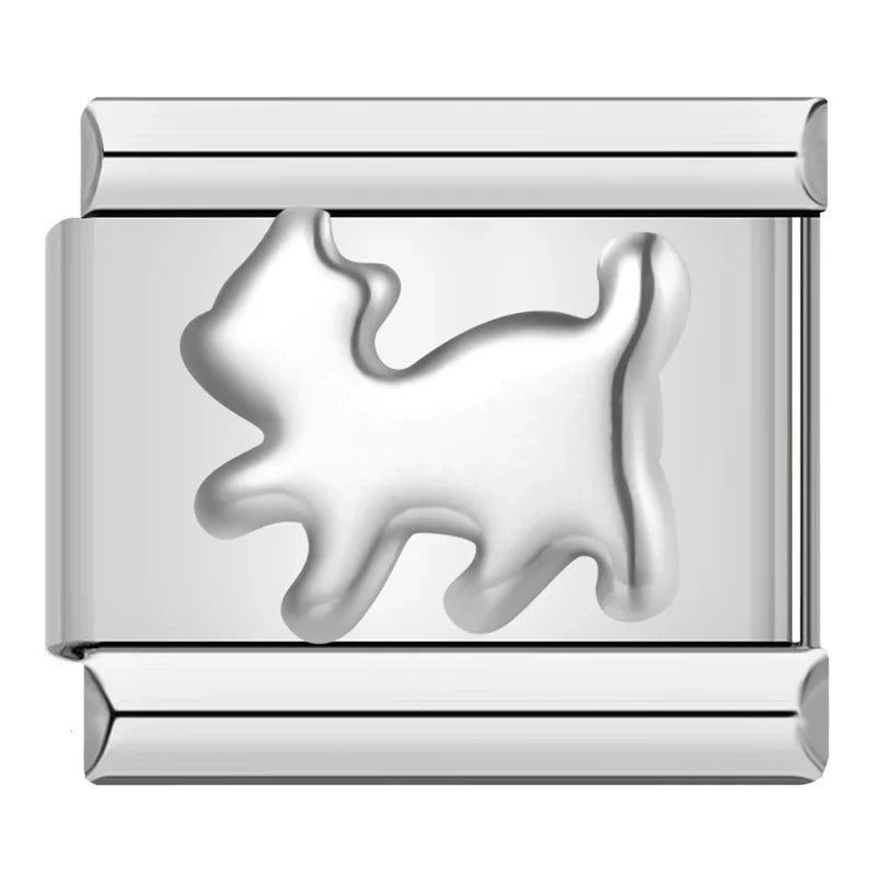 Silber-Charm Tier Katze