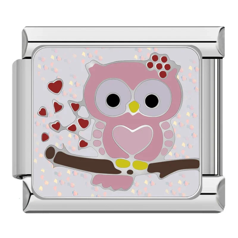 Silber-Charm Funkel Tier Eule