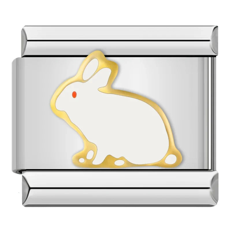 Silber-Charm Tier Hase