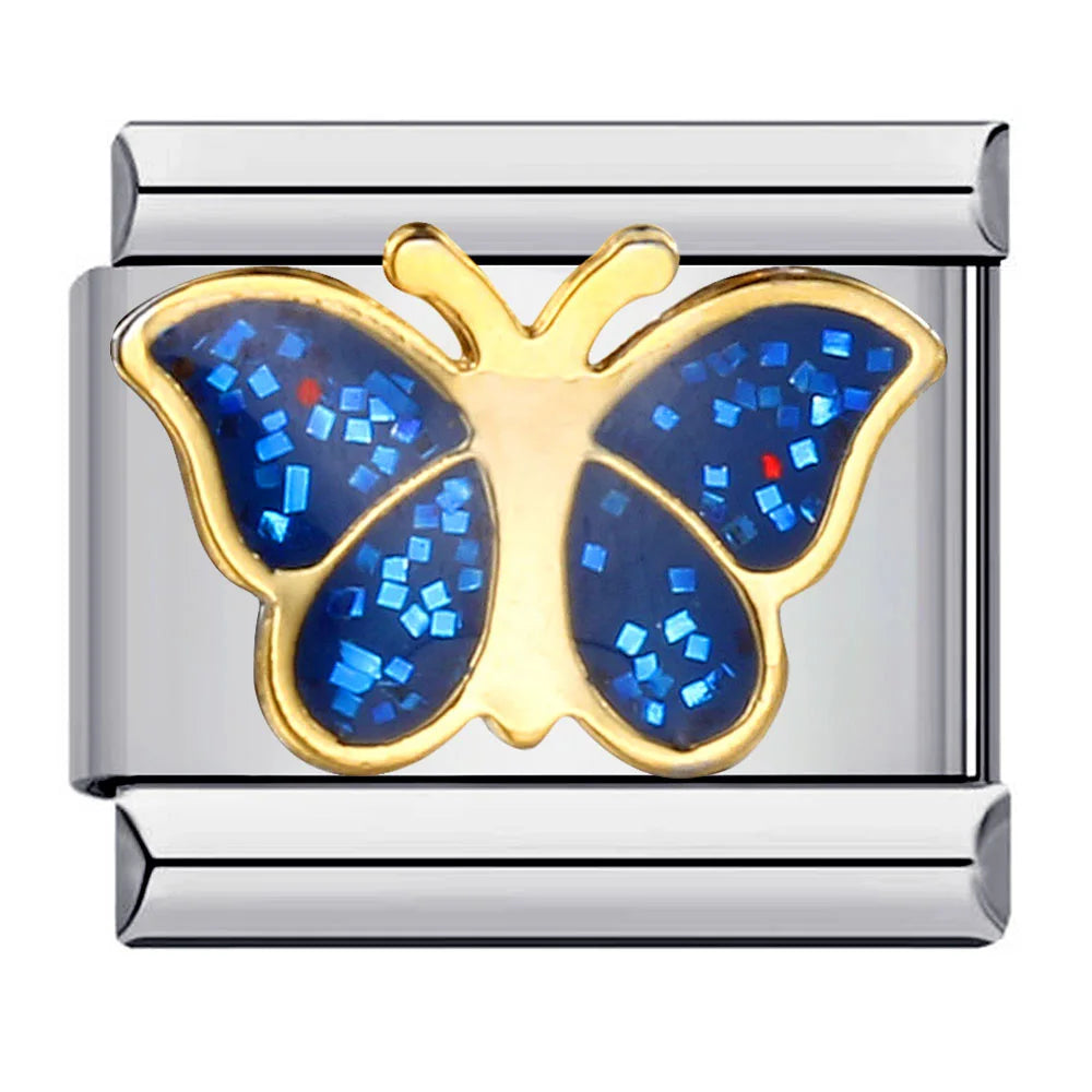 Silber-Charm Funkel Tier Schmetterling