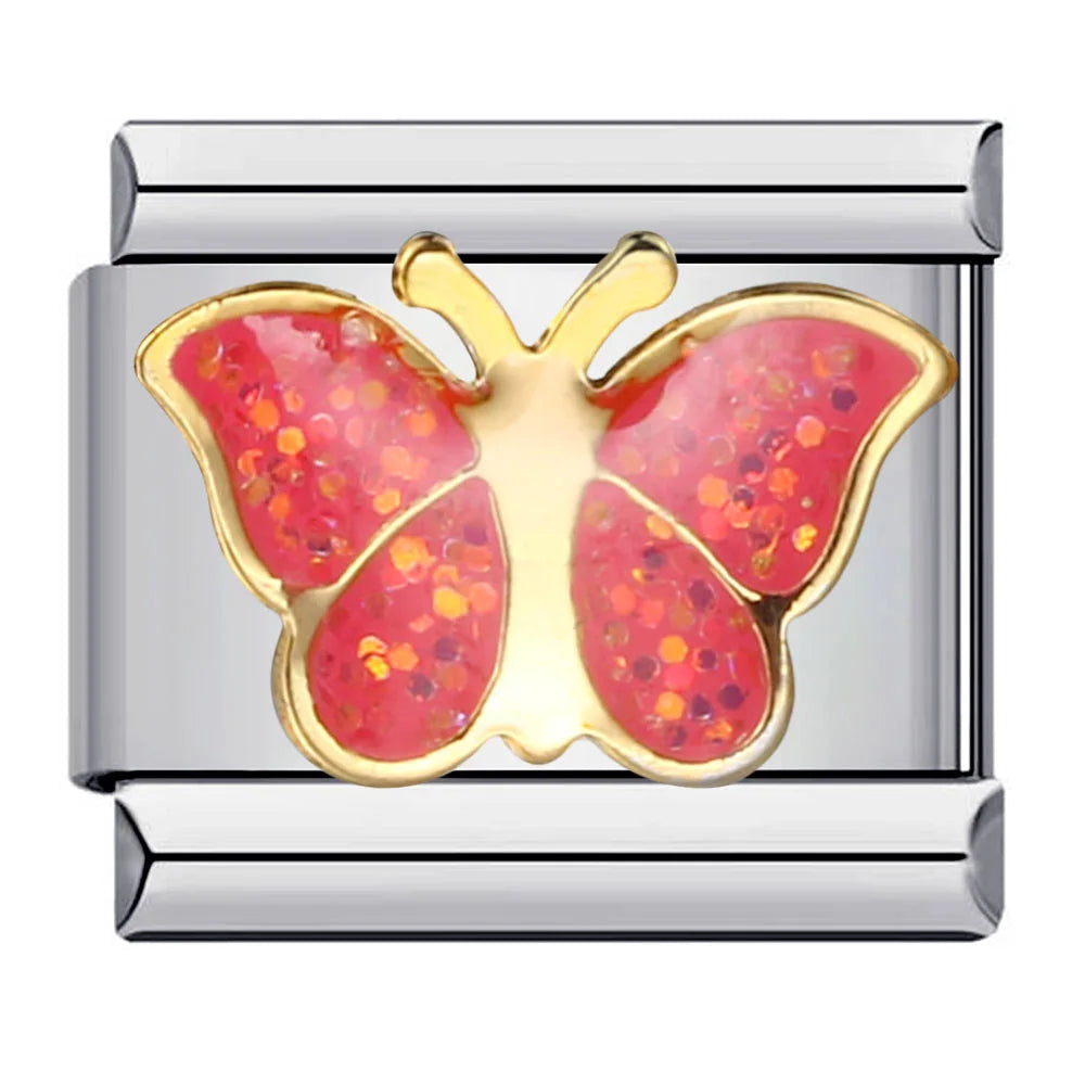Silber-Charm Funkel Tier Schmetterling