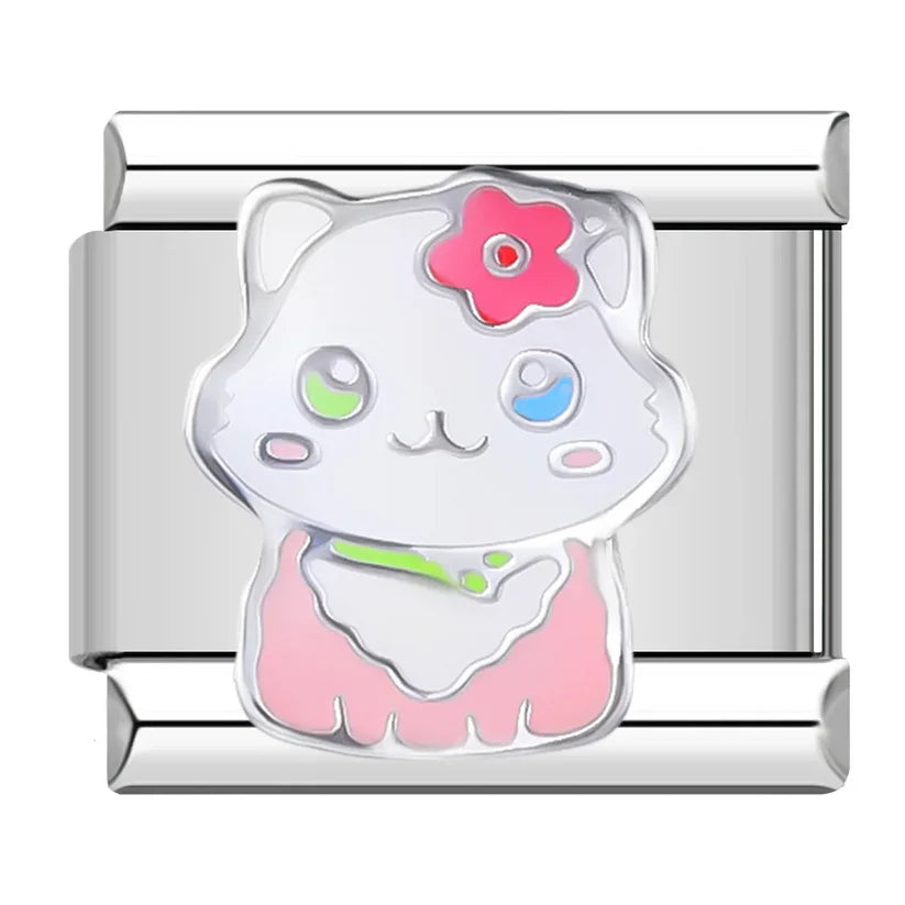 Silber-Charm Tier Katze