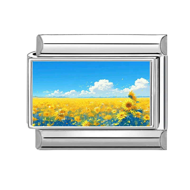 Silber-Charm Sonnenblumenfeld Traveling