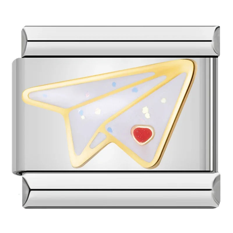 Silber-Charm Funkel Papierflieger Traveling