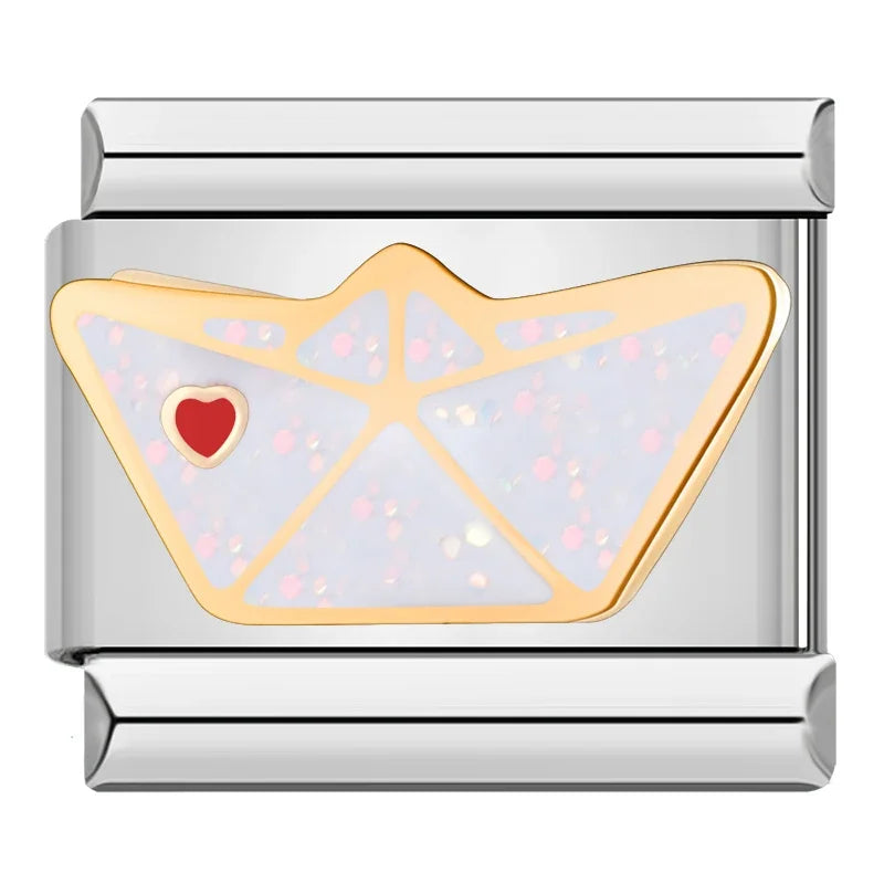 Silber-Charm Funkel Papierboot Traveling