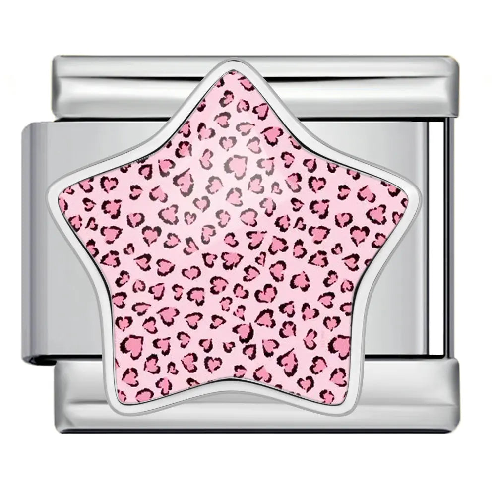 Silber-Charm Universum Leo-Print Stern