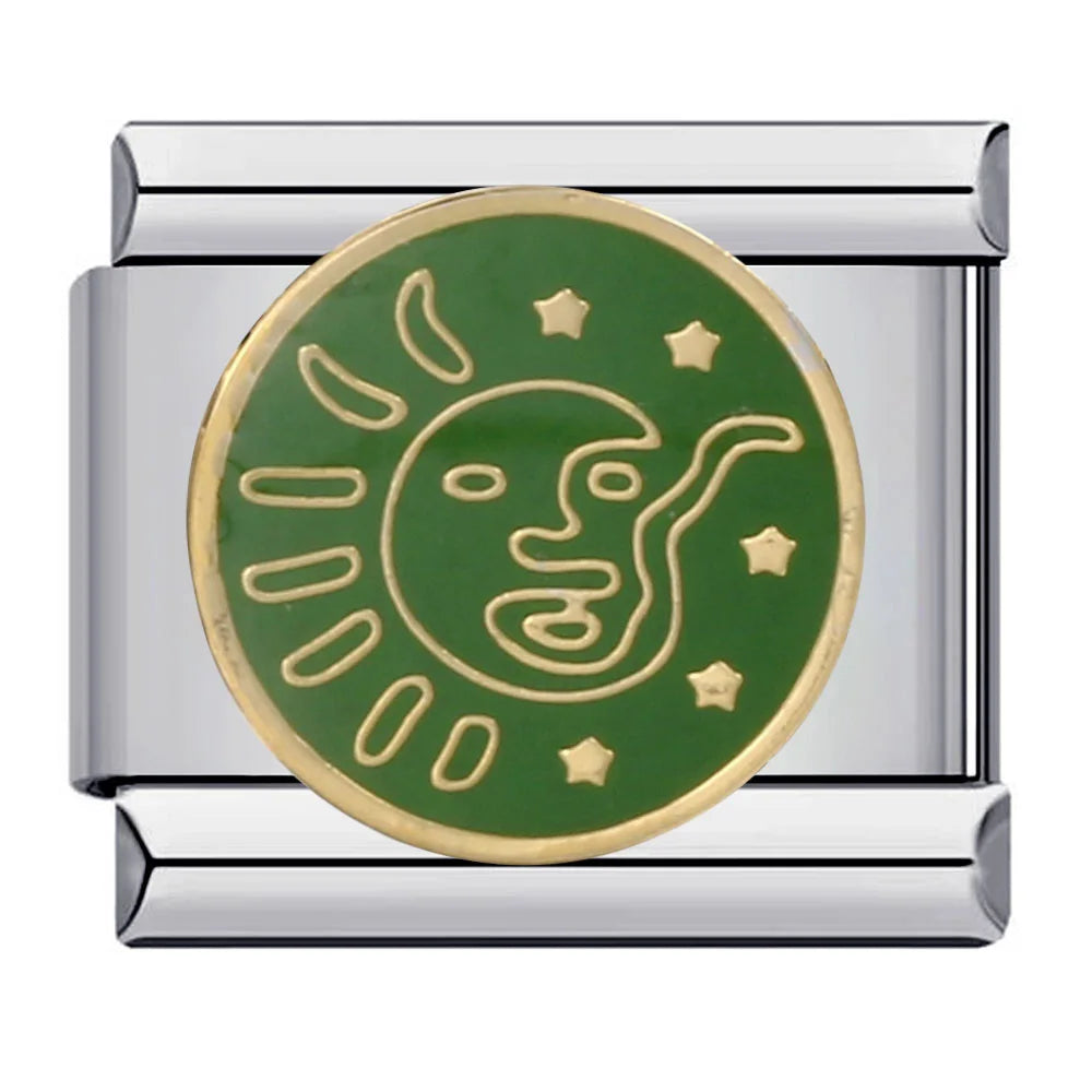 Silber-Charm Funkel Universum Sonne & Mond