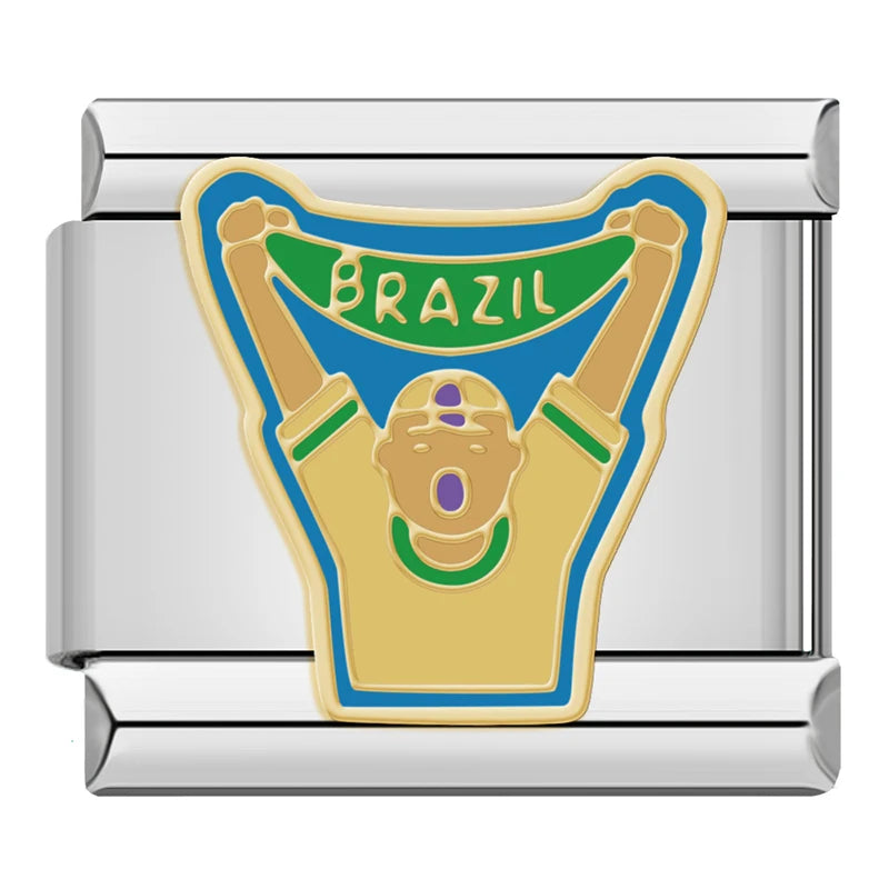 Silber-Charm Land Brazil Local Fan Traveling