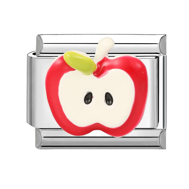 Silber-Charm Food & Drink Apfel