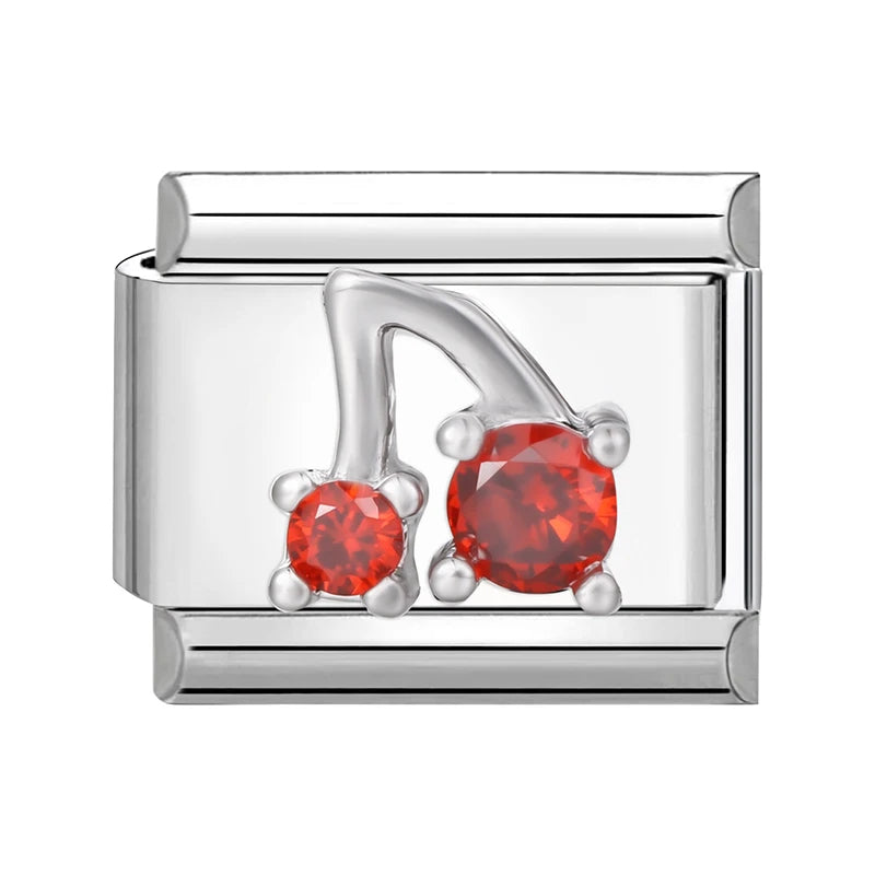 Silber-Charm Funkel Food & Drink Kirsche
