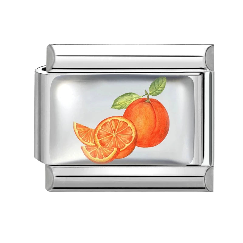 Silber-Charm Food & Drink Orangen