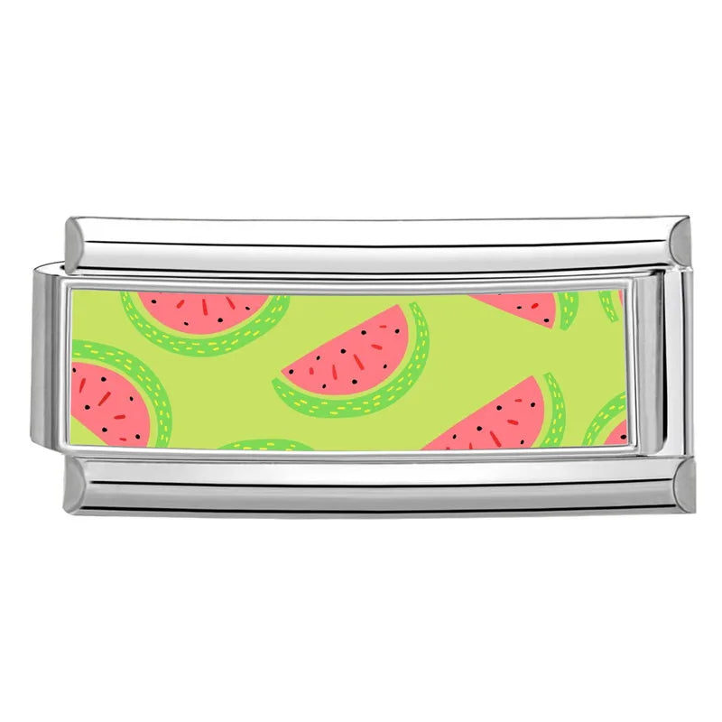 Silber-Doppel-Charm Food & Drink Wassermelonen