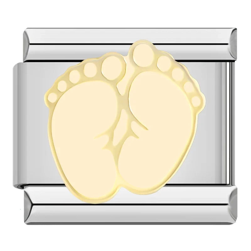 Silber-Charm Füße Symbol