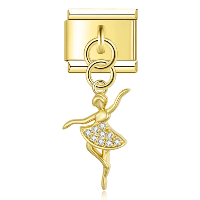 Gold-Charm Symbol Anhänger Ballerina