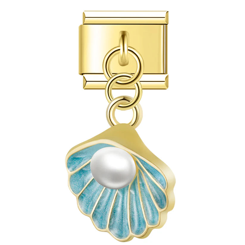 Gold-Charm Funkel Tier Anhänger Muschel