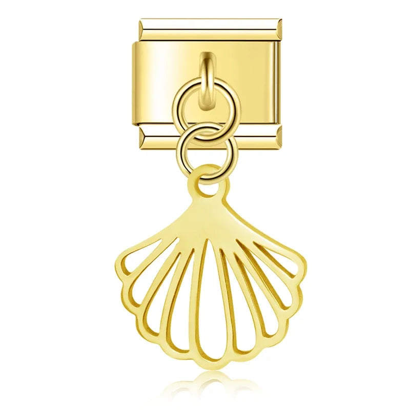 Gold-Charm Tier Anhänger Muschel