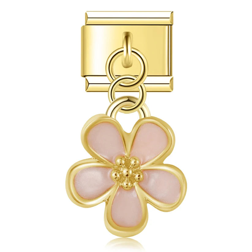 Gold-Charm Rose Anhänger Blume