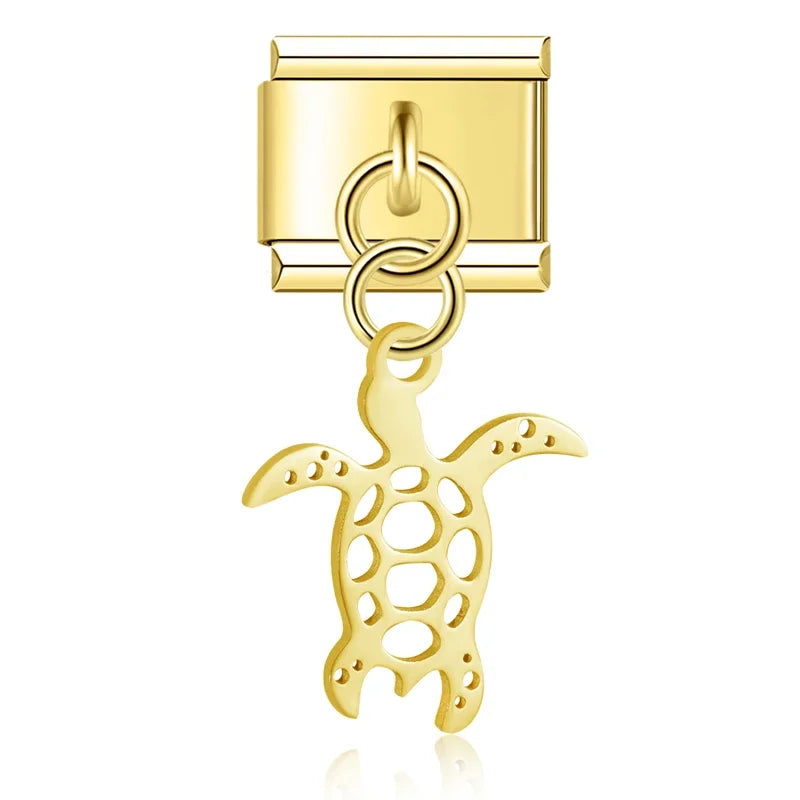 Gold-Charm Tier Anhänger Schildkröte