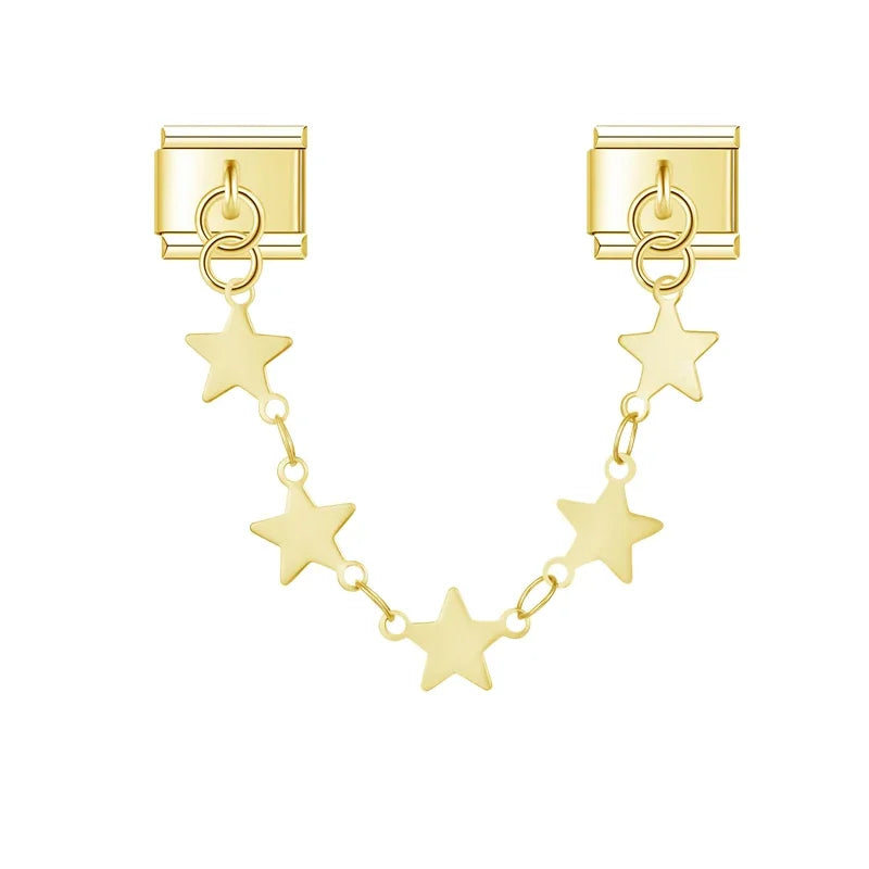 Gold-Charm Universum Anhänger Sternenkette