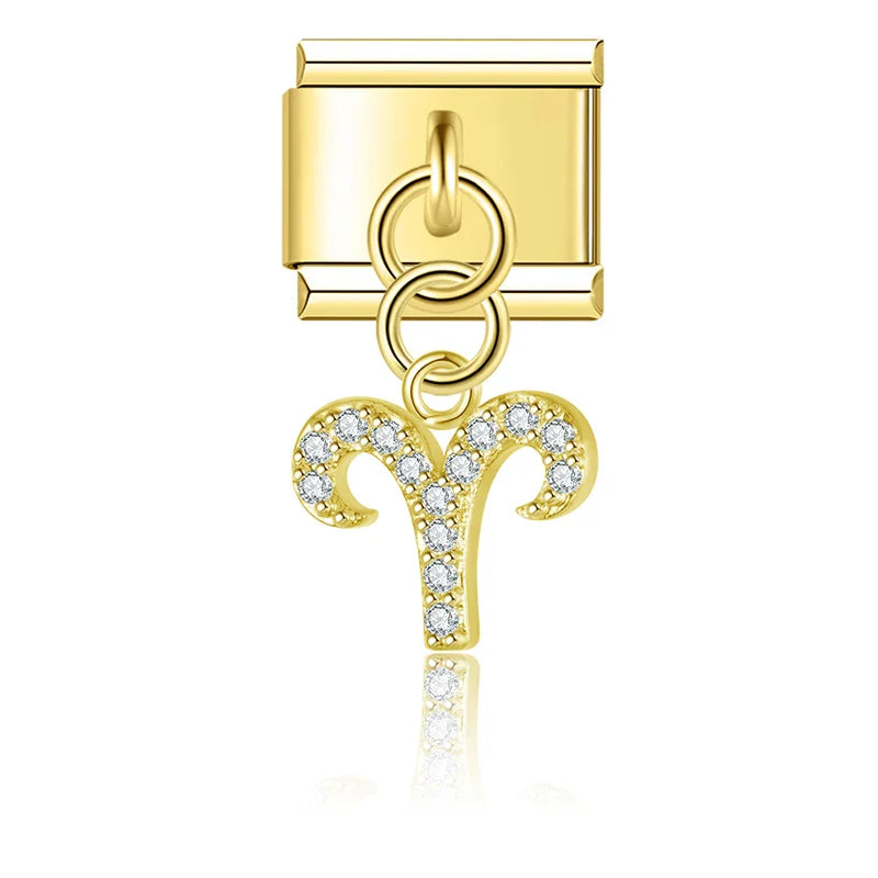 Gold-Charm Funkel Sternzeichen Anhänger Widder