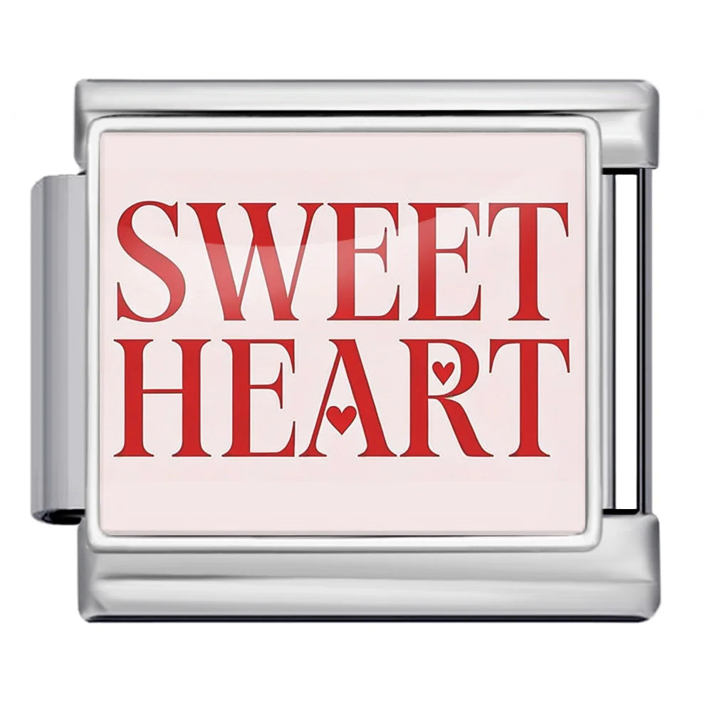 Silber-Charm Liebes Spruch Sweet Heart